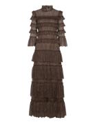 Carmine Long Sleeve Lace Maxi Dress Maxikjole Festkjole Brown Malina