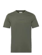 Lindbergh Print Tee S/S Tops T-Kortærmet Skjorte Green Lindbergh