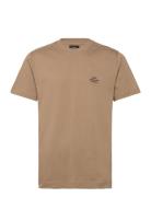 Cotton Jersey Frode Emb Logo Tee Tops T-Kortærmet Skjorte Beige Mads N...