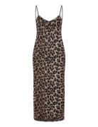 Leopard Midi Dress Knælang Kjole Brown Mango