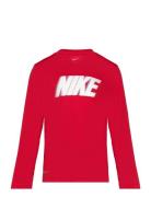 Nl-Dri-Fit L/S Top Tops T-shirts Long-sleeved T-Skjorte Red Nike