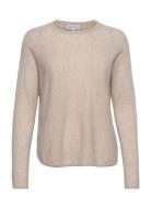 Curved Sweater Tops Knitwear Jumpers Beige Davida Cashmere