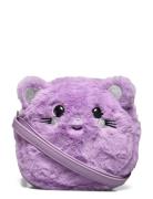 Bag Furry Animal Face Tote Taske Purple Lindex