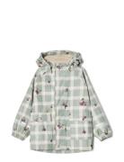 Prune Check Lined Rain Jacket Outerwear Rainwear Jackets Green Garbo&F...