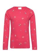Tnliv L_S Rib Tee Tops T-shirts Long-sleeved T-Skjorte Pink The New
