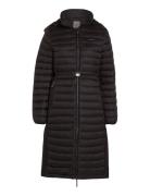 Lw Padded Smocking Midi Coat Foret Jakke Black Calvin Klein