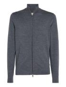 Merino Rws Zip Through Jacket Tops Knitwear Half Zip Jumpers Grey Calv...