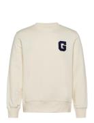 G Graphic C-Neck Tops Sweatshirts & Hoodies Sweatshirts Cream GANT