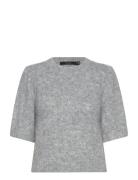 Vmnovah Ss O-Neck Puff Pullover Ga Noos Tops Knitwear Jumpers Grey Ver...