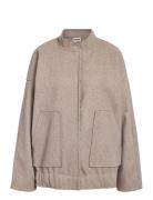 Nmhalston L/S Bomber Jacket Fwd Noos Bomberjakke Beige NOISY MAY