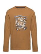 T-Shirt Ls Tops T-shirts Long-sleeved T-Skjorte Brown Minymo