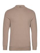 Mens Pullover Lg. Sleeve Crew-Neck Tops Knitwear Round Necks Beige Den...