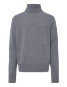 Kash Merino Cashmere Knit Tops Knitwear Turtlenecks Grey Rue De Tokyo
