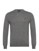 Slim Fit Washable Wool Crewneck Sweater Tops Knitwear Round Necks Grey...