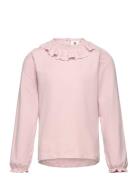 T-Shirt Ls Collar Tops T-shirts Long-sleeved T-Skjorte Pink En Fant
