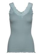 Rwbernadine Organic Sl Lace Top Tops T-shirts & Tops Sleeveless Green ...