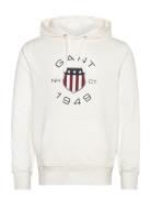 Print Sweat Hoodie Tops Sweatshirts & Hoodies Hoodies White GANT