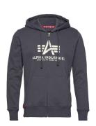 Basic Zip Hoodie Designers Sweatshirts & Hoodies Hoodies Navy Alpha In...