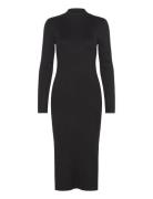 Vmlynzi Ls Calf Knit Dress Vma Noos Knælang Kjole Black Vero Moda