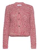 Lurex Openwork Cardigan Tops Knitwear Cardigans Pink Mango