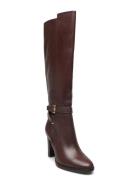 Manchester Burnished Leather Tall Boot Lange Støvler Brown Lauren Ralp...