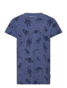 Bamboo T-Shirt Blue Astronaut Tops T-Kortærmet Skjorte Blue Geggamoja