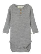 Nbmfable Ls Wool Body Lil Bodies Long-sleeved Grey Lil'Atelier