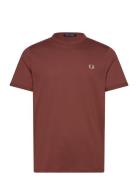 Ringer T-Shirt Tops T-Kortærmet Skjorte Brown Fred Perry