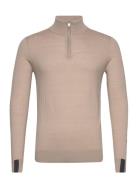 Mmgadam Soft Zip Turtle Neck Knit Tops Knitwear Half Zip Jumpers Beige...