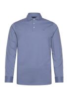 Pima Cotton Polo Ls Tops Polos Long-sleeved Blue Hackett London