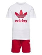 Short Tee Set Sets Sets With Short-sleeved T-shirt Red Adidas Original...