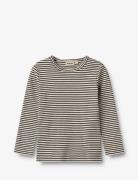 T-Shirt L/S Stig Tops T-shirts Long-sleeved T-Skjorte Black Wheat