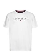 Tjm Reg Linear Ringer Tee Tops T-Kortærmet Skjorte White Tommy Jeans