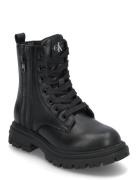 Calvin Klein Jeans Lace-Up Combat Boots Boots Støvler Black Calvin Kle...