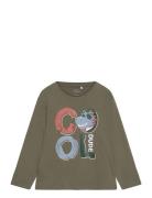 Nmmvagno Ls Loose Top Tops T-shirts Long-sleeved T-Skjorte Khaki Green...