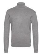 Mélange Roll Neck Knit Tops Knitwear Turtlenecks Grey Lindbergh