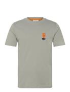 Halloween Embroidery Tee S/S Tops T-Kortærmet Skjorte Grey Lindbergh