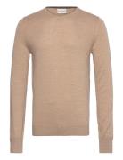 Bs Uranus Regular Fit Knitwear Tops Knitwear V-necks Beige Bruun & Ste...