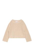 Nmfvenja Ls Loose Short Knit Tops Knitwear Pullovers Beige Name It