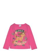 Tshirt Tops T-shirts Long-sleeved T-Skjorte Pink Bambi