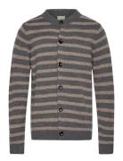 Striped Cardigan Tops Knitwear Cardigans Brown FUB