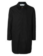 Slhwalter Waxed Cotton Coat Tynd Frakke Black Selected Homme