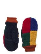 Color Block Sheepskin Mittens Accessories Gloves & Mittens Mittens Red...