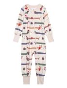 Bamboo Two Way Zip Pyjamas Santa Dogs 65 74/80 Pyjamas Sie Jumpsuit Cr...