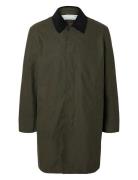 Slhwalter Waxed Cotton Coat Tynd Frakke Khaki Green Selected Homme