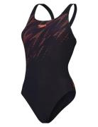 Womens Hyperboom Placement Muscleback Sport Swimsuits Black Speedo