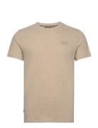 Vintage Logo Emb Tee Tops T-Kortærmet Skjorte Beige Superdry