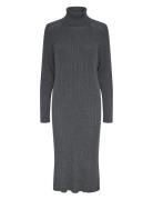 Yasmavi Knit Midi Rollneck Dress S. Noos Knælang Kjole Grey YAS