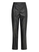 Pant Leisure Cropped Bottoms Trousers Leather Leggings-Bukser Black Ge...