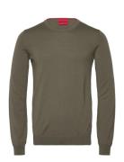 San Cedric-M1 Designers Knitwear Round Necks Green HUGO